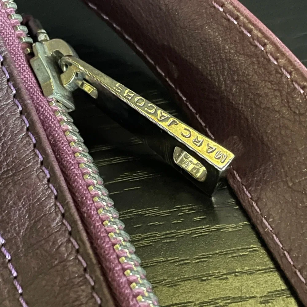 Marc Jacobs Mini Sofia Hobo Bag Women Small Purple Leather Good Push Lock Italy